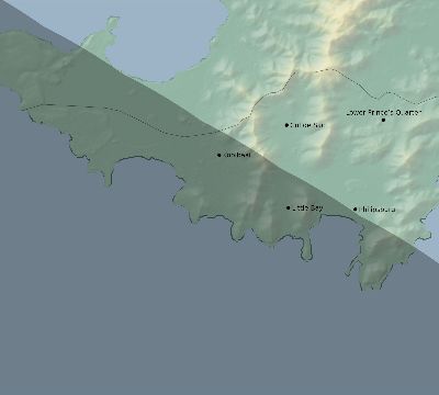Map of the eclipse path across Sint Maarten on 07/29/1897