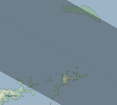 Map of the eclipse path across British Virgin Islands on 07/29/1897