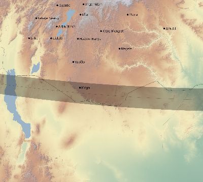 Map of the eclipse path across Ethiopia on 01/22/1898