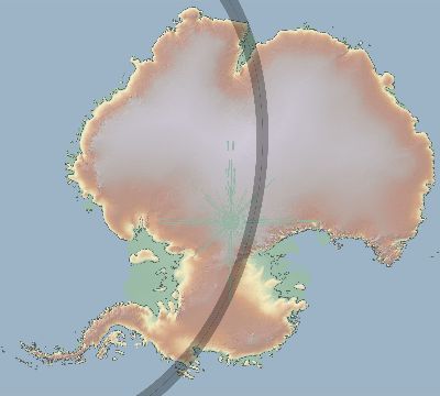 Map of the eclipse path across Antarctica on 12/03/1899