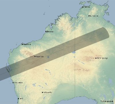 Map of the eclipse path across Australia on 11/22/1900