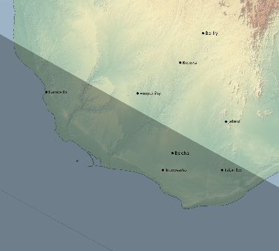 Map of the eclipse path across Madagascar on 11/22/1900