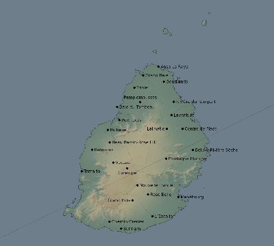 Map of the eclipse path across Mauritius on 05/18/1901