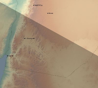Map of the eclipse path across Jordan on 11/11/1901