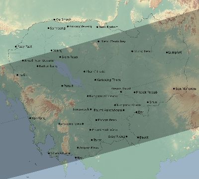 Map of the eclipse path across Cambodia on 11/11/1901