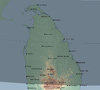 Map of the eclipse path across Sri Lanka on 11/11/1901