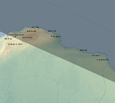 Map of the eclipse path across Libya on 11/11/1901