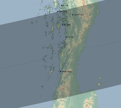 Map of the eclipse path across Myanmar on 11/11/1901