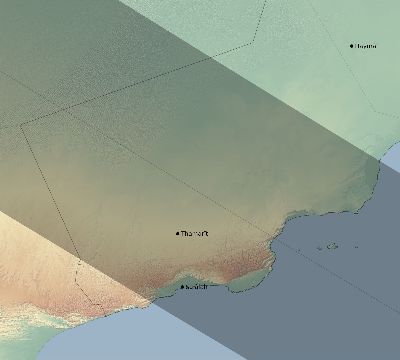 Map of the eclipse path across Oman on 11/11/1901