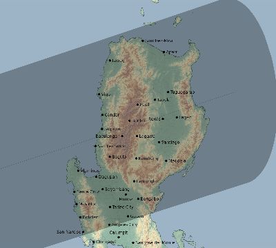 Map of the eclipse path across Philippines on 11/11/1901