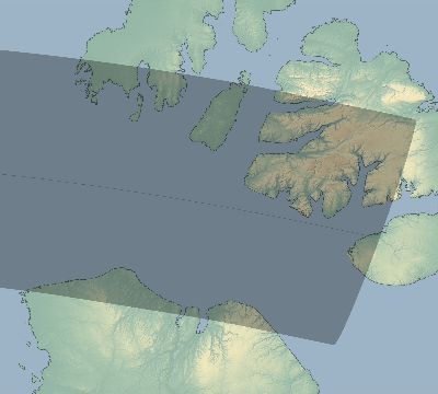 Map of the eclipse path across Canada on 03/29/1903