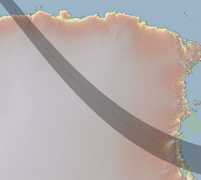 Map of the eclipse path across Antarctica on 09/21/1903