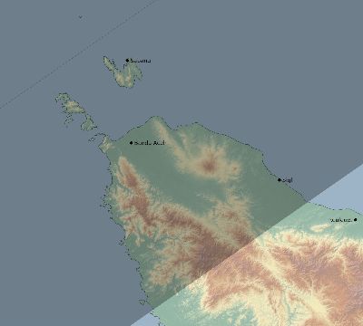 Map of the eclipse path across Indonesia on 03/17/1904