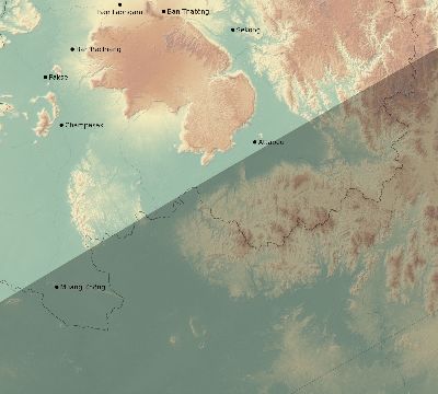 Map of the eclipse path across Laos on 03/17/1904