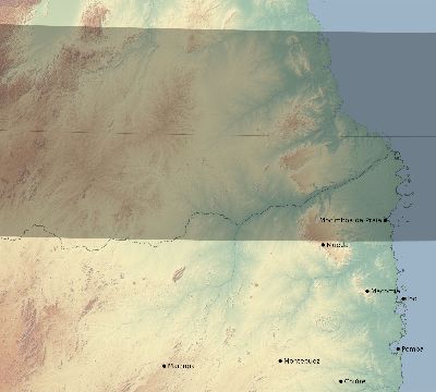 Map of the eclipse path across Mozambique on 03/17/1904