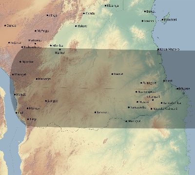 Map of the eclipse path across Tanzania on 03/17/1904