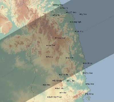 Map of the eclipse path across Vietnam on 03/17/1904