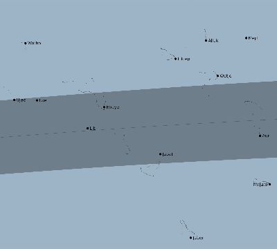 Map of the eclipse path across Marshall Islands on 09/09/1904