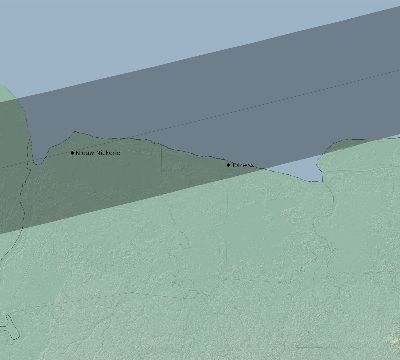 Map of the eclipse path across Suriname on 04/17/1912