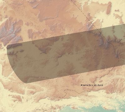 Map of the eclipse path across Venezuela on 04/17/1912