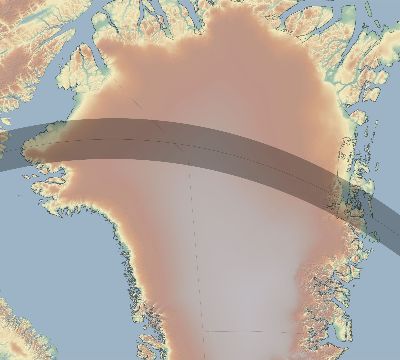 Map of the eclipse path across Greenland on 08/21/1914