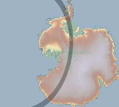 Map of the eclipse path across Antarctica on 12/14/1917