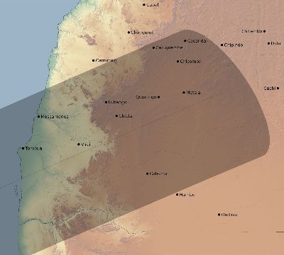 Map of the eclipse path across Angola on 12/03/1918