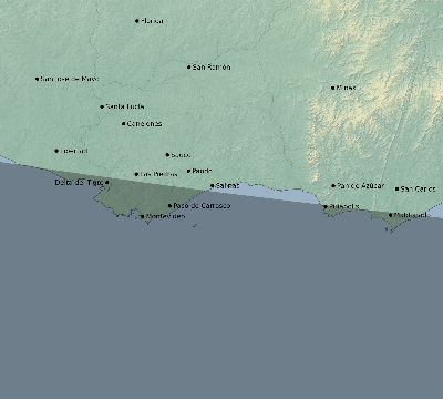 Map of the eclipse path across Uruguay on 12/03/1918