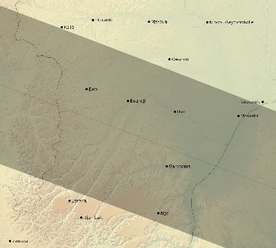 Map of the eclipse path across Republic of the Congo on 05/29/1919
