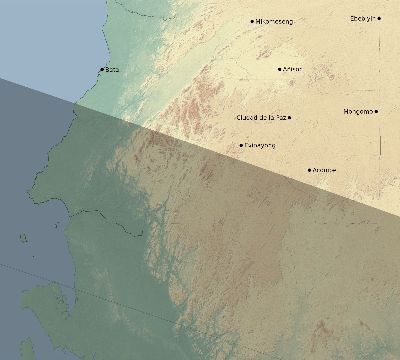 Map of the eclipse path across Equatorial Guinea on 05/29/1919