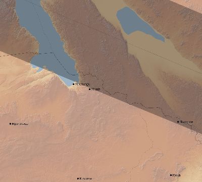 Map of the eclipse path across Zambia on 05/29/1919