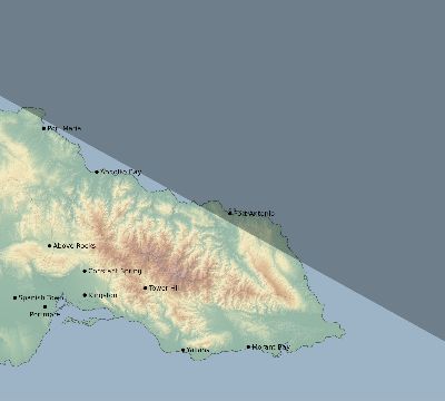 Map of the eclipse path across Jamaica on 11/22/1919