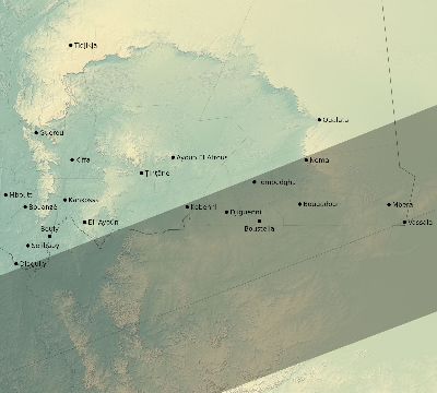 Map of the eclipse path across Mauritania on 11/22/1919