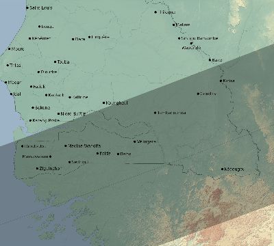 Map of the eclipse path across Senegal on 11/22/1919