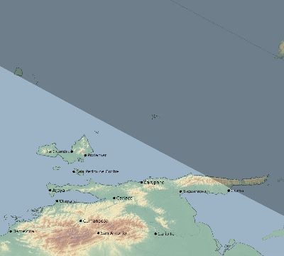Map of the eclipse path across Venezuela on 11/22/1919