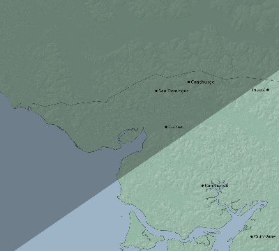Map of the eclipse path across Guinea-Bissau on 03/28/1922