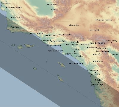 Map of the eclipse path across United States on 09/10/1923