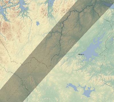 Map of the eclipse path across Finland on 06/29/1927