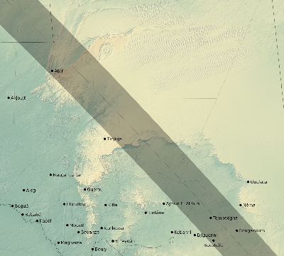 Map of the eclipse path across Mauritania on 11/01/1929