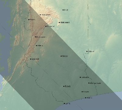 Map of the eclipse path across Togo on 11/01/1929