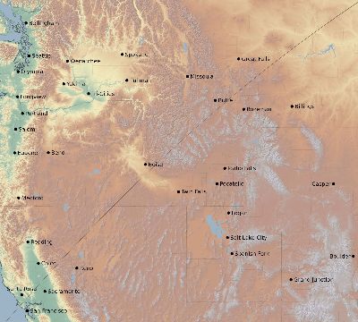 Map of the eclipse path across United States on 04/28/1930