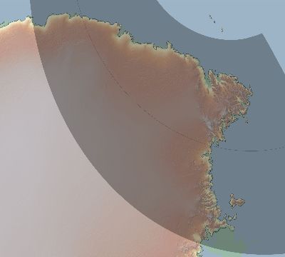 Map of the eclipse path across Antarctica on 03/07/1932