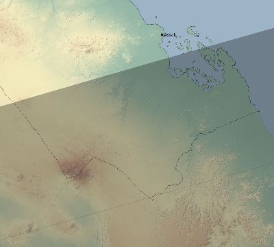 Map of the eclipse path across Eritrea on 02/24/1933