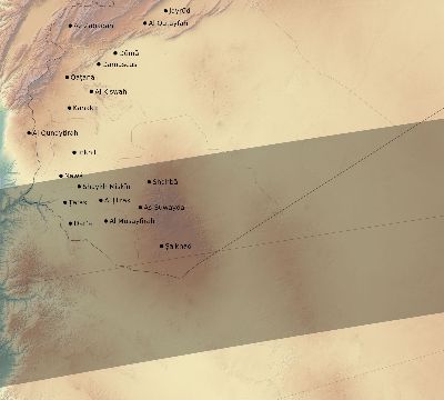Map of the eclipse path across Syria on 08/21/1933