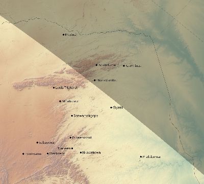 Map of the eclipse path across South Africa on 08/10/1934