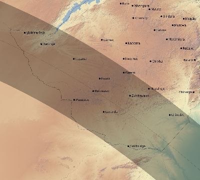 Map of the eclipse path across Zimbabwe on 08/10/1934