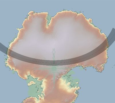 Map of the eclipse path across Antarctica on 12/25/1935
