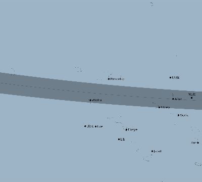 Map of the eclipse path across Marshall Islands on 09/21/1941