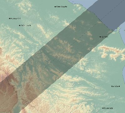 Map of the eclipse path across Vietnam on 05/09/1948