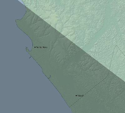 Map of the eclipse path across Republic of the Congo on 09/01/1951